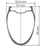 DT Swiss GRC 1100 SPLINE disc brake wheel, carbon clincher 50 x 24 mm, 700c front click to zoom image