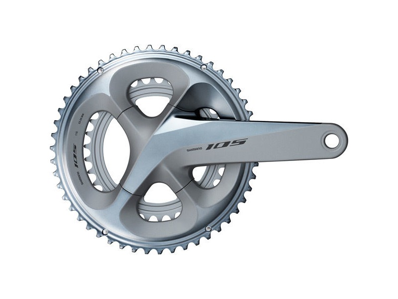 Shimano 105 FC-R7000 105 double chainset, HollowTech II 172.5 mm 53 / 39T, silver click to zoom image