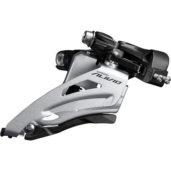 Shimano Alivio FD-M3120-M Alivio front derailleur, 9-speed double, side swing, mid clamp click to zoom image