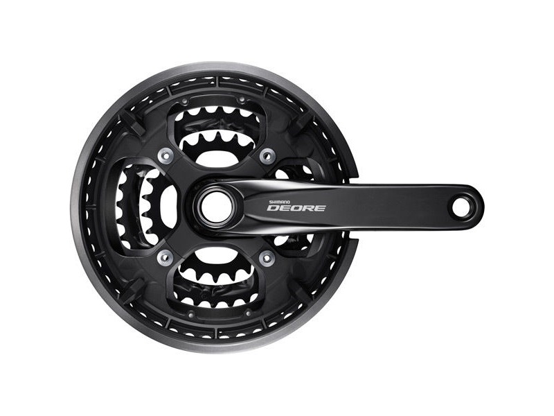 Shimano Deore FC-T6010 Deore 10-speed chainset, 48/36/26T, with chainguard, black, 170mm click to zoom image