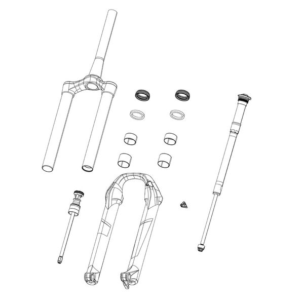 Rock Shox Spare - Fork Spring Debonair+ Shaft - (Includes Air Shaft And Bumpers) 27/29 (Buttercup And Non-buttercup Compatible) - 38mm Boxxer D1(2024+) click to zoom image
