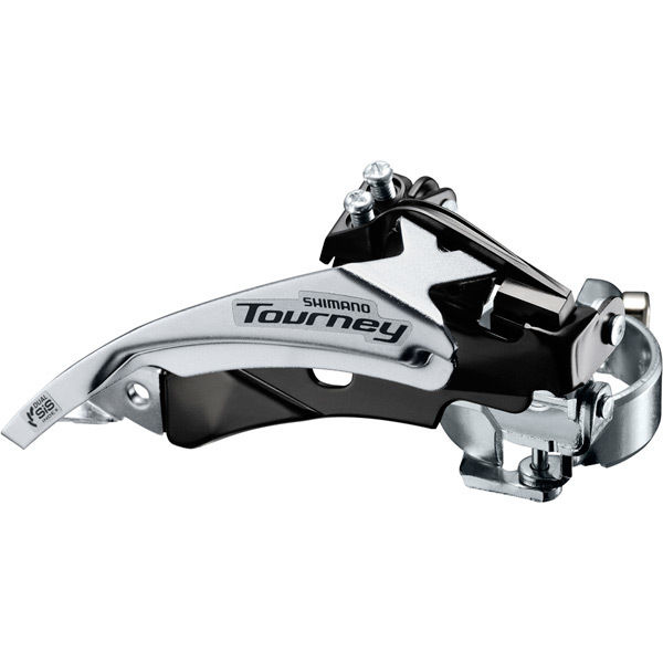Shimano Tourney / TY FD-TY510 hybrid front derailleur, top swing, dual-pull and multi fit for 48T click to zoom image