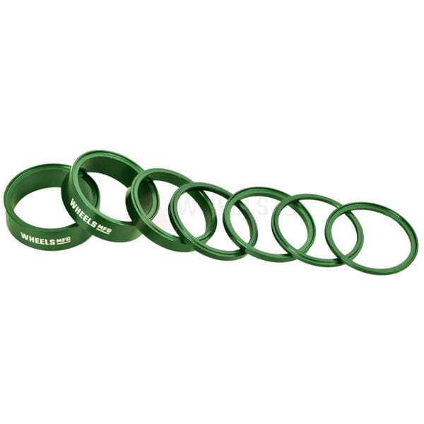 Wheels Manufacturing StackRight Headset Spacer Kit - Green click to zoom image