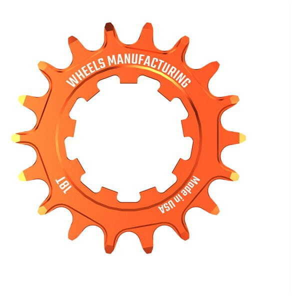 Wheels Manufacturing Solo-XD 18 Tooth Cog, 7075 aluminum, Orange click to zoom image