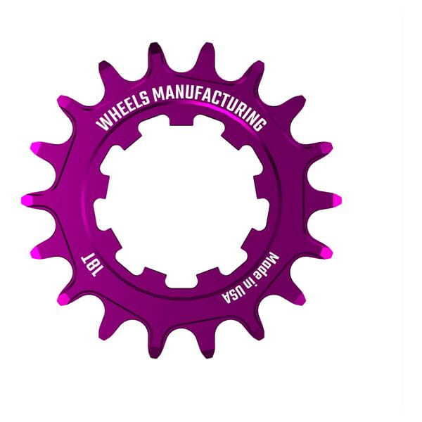 Wheels Manufacturing Solo-XD 18 Tooth Cog, 7075 aluminum, Purple click to zoom image