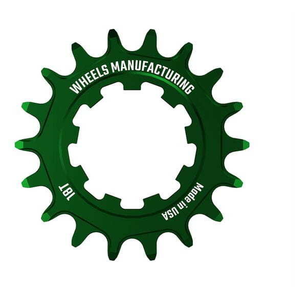 Wheels Manufacturing Solo-XD 18 Tooth Cog, 7075 aluminum, Green click to zoom image