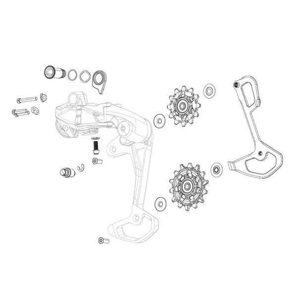Sram Rear Derailleur B-bolt And Limit Screw Kit Gx Eagle (52t) Includes B-bolt/Washer, B-screw And Limit Screws 52t click to zoom image