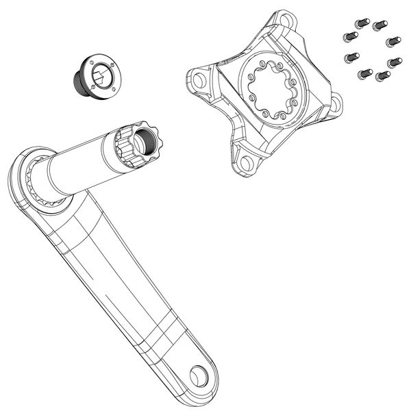 Sram Crank Arm Bolt Kit Self-extracting M18/M30 Dub (X0 D1) Polar Black click to zoom image