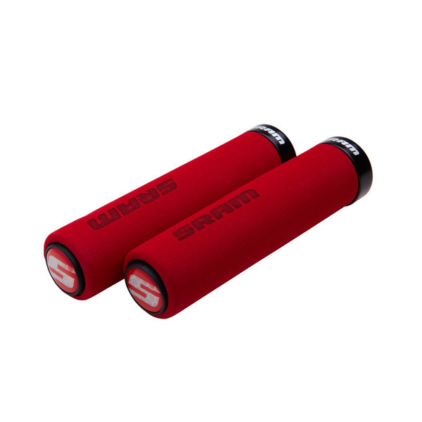 Sram Locking Grips Foam 129mm Red With Single Black Clamp And End Plugs click to zoom image