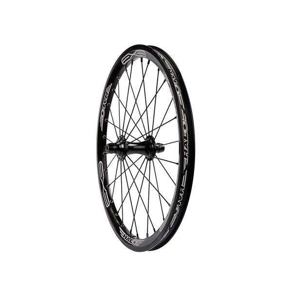 Halo EX-3 MXR Front 3/8", Double Wall rim on MXR Front BMX Hub, Blk DB Spokes, 28H click to zoom image