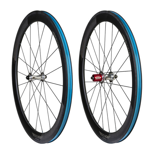 Halo Carbaura RC50 RS2 Road Pair 50mm deep carbon Rim brake rim, Halo Silver RS2 Hubs, 20H Ft,16/8H Rr 11sp Shimano click to zoom image