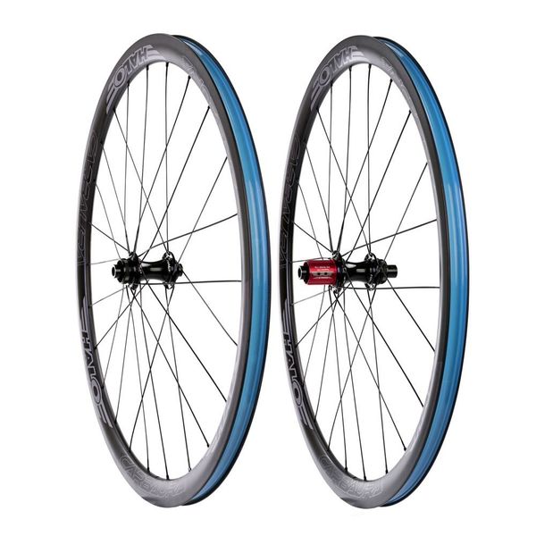 Halo Carbaura RCD35 Road Pair 35mm deep carbon Disc rim, 16/8H Ft/Rr 11sp SRAM XD-R Black click to zoom image