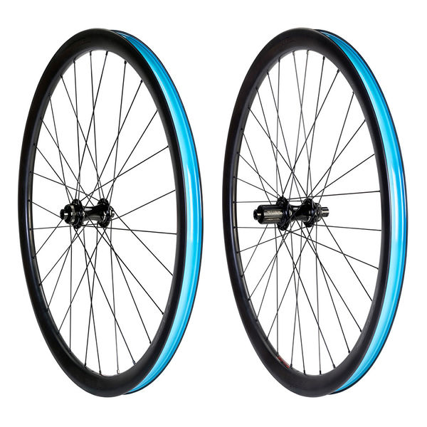 Halo Carbaura XCD35 Road Pair 35mm deep carbon Disc rim, 28H Ft/32H Rr 11sp SRAM XD-R click to zoom image