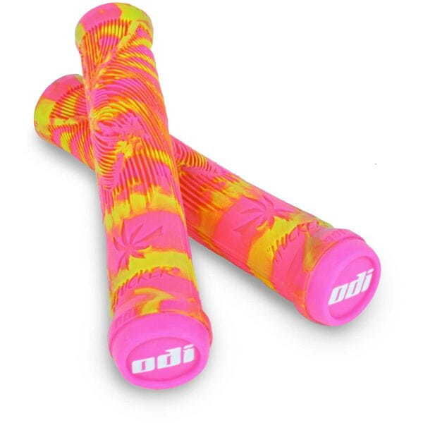 Odi Hucker BMX Grips NO Flange 160mm - Pink / Yellow LTD click to zoom image