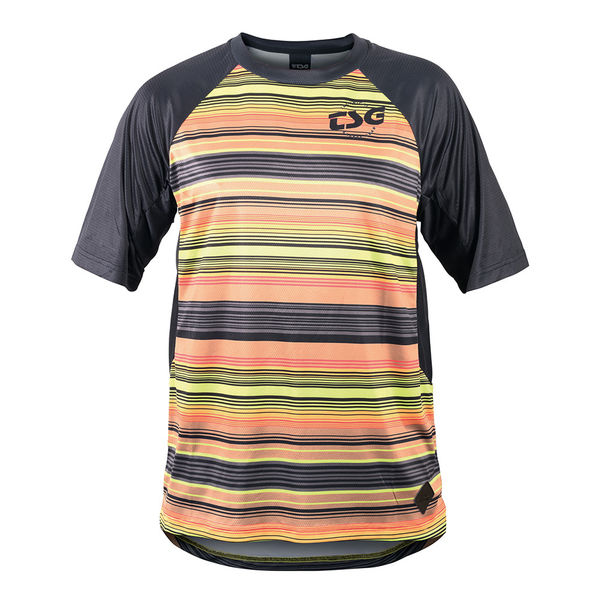 TSG SP7 Short Sleeve Jersey Short Sleeve, 100% Quick Dry Polyester. Black/Stripe click to zoom image