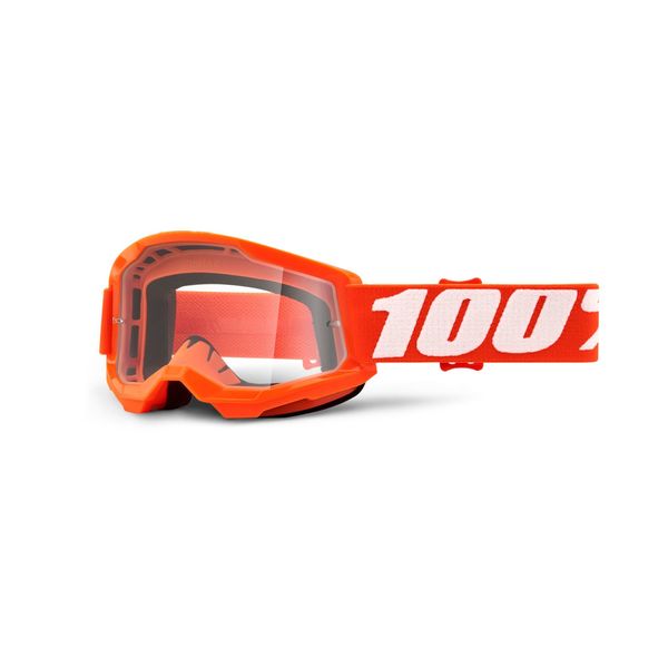 100% Strata 2 Youth Goggle Orange / Clear Lens click to zoom image