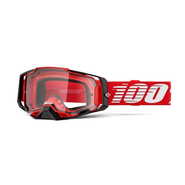 100% Armega Goggles Red / Clear Lens click to zoom image