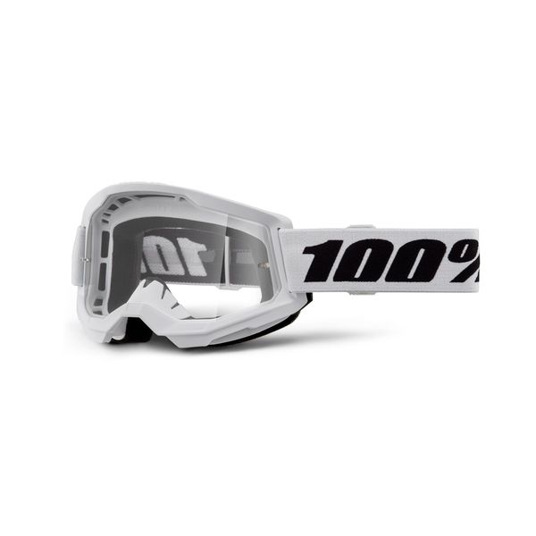100% Strata 2 Goggle White / Clear Lens click to zoom image