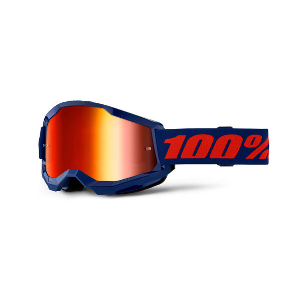 100% Strata 2 Goggle Navy / Red Mirror Lens click to zoom image