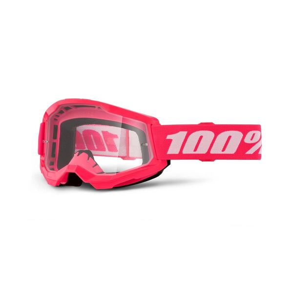 100% Strata 2 Youth Goggle Pink / Clear Lens click to zoom image