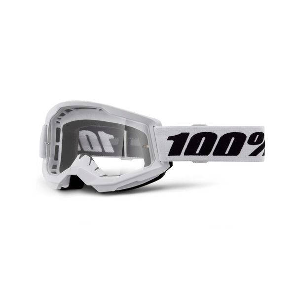 100% Strata 2 Youth Goggle White / Clear Lens click to zoom image