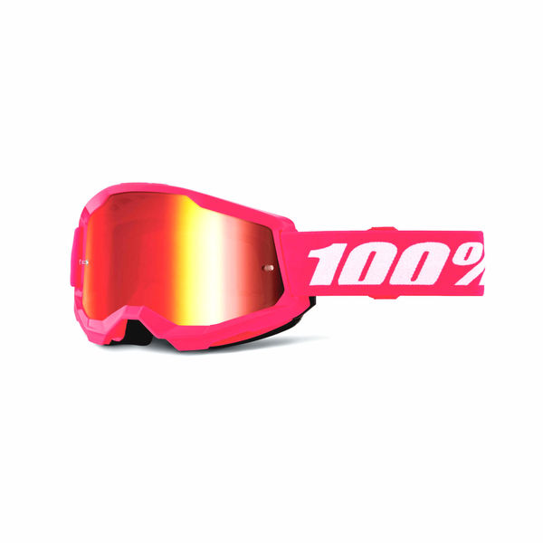 100% Strata 2 Youth Goggle Pink / Red Mirror Lens click to zoom image