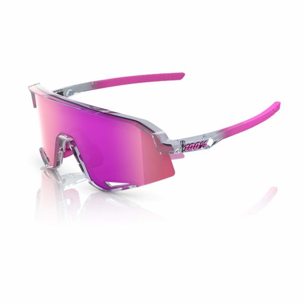 100% Slendale Glasses - Polished Translucent Grey / Purple Multilayer Mirror click to zoom image
