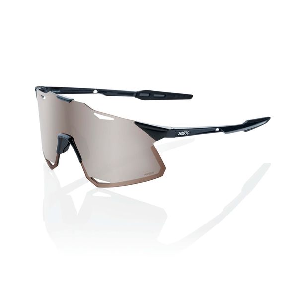 100% Hypercraft Glasses - Gloss Black / HiPER Silver Mirror Lens click to zoom image