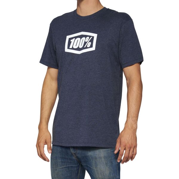 100% ICON Short Sleeve T-Shirt Navy Heather click to zoom image