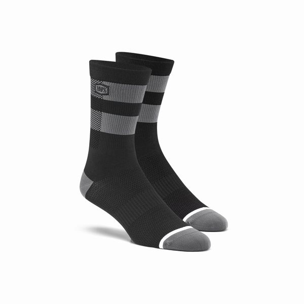 100% Flow Performance Socks Black / Grey click to zoom image