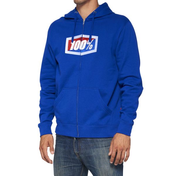 100% OFFICIAL Zip Hoodie Royal click to zoom image