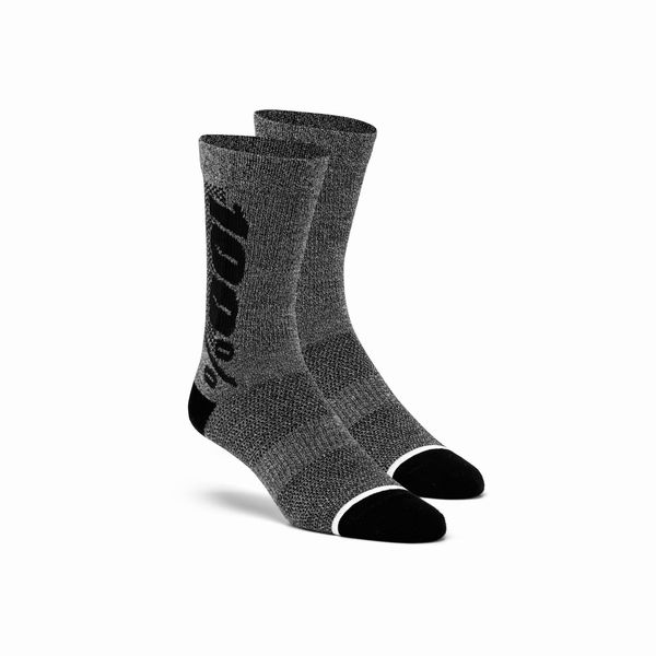 100% Rhythm Merino Wool Performance Socks Charcoal click to zoom image