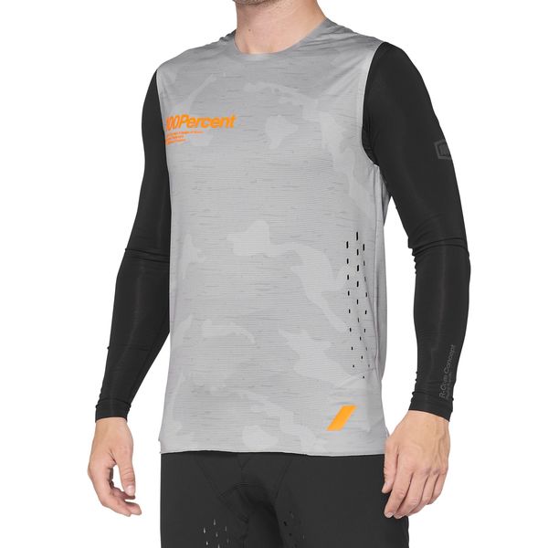 100% R-Core Concept Sleeveless Jersey 2022 Grey Camo click to zoom image