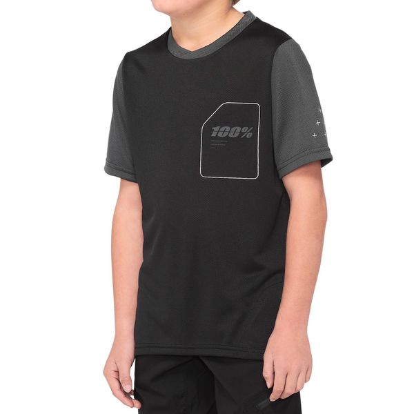 100% Ridecamp Youth Jersey 2022 Black / Charcoal click to zoom image
