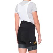 100% Exceeda Women's Bib Shorts 2022 Black / Charcoal click to zoom image