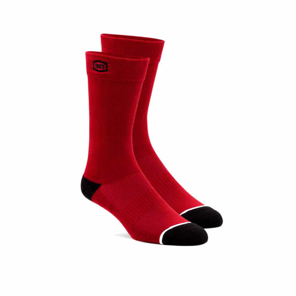 100% Solid Casual Socks Red click to zoom image
