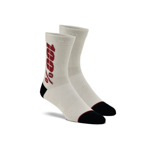 100% RHYTHM Merino Wool Performance Socks Silver / Cherry click to zoom image