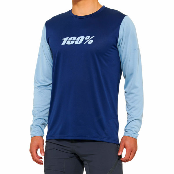100% Ridecamp Long Sleeve Jersey 2022 Navy / Slate click to zoom image