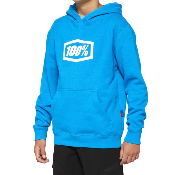 100% ICON Pullover Youth Hoodie Skyblue click to zoom image