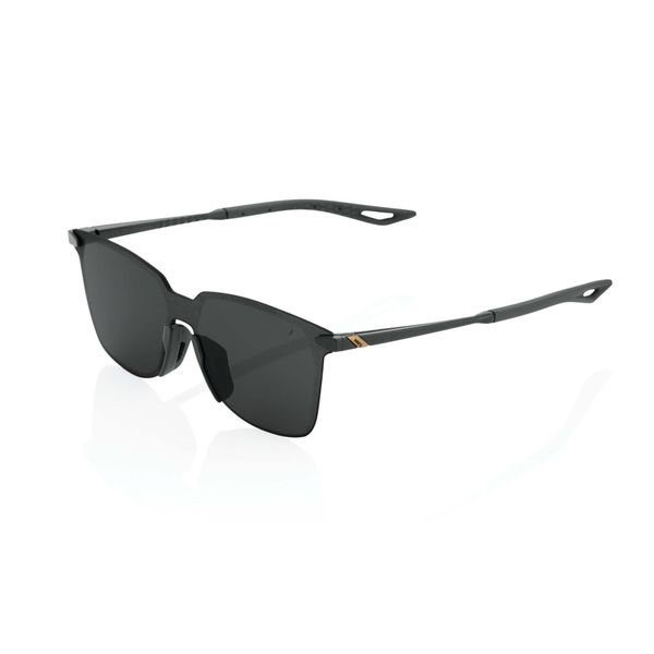 100% Legere Square Glasses - Polished Black / Smoke Lens click to zoom image