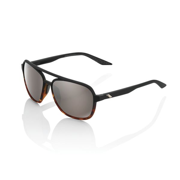 100% Konnor Glasses - Matte Translucent Brown Fade / HiPER Silver Mirror Lens click to zoom image