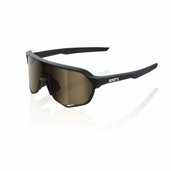 100% S2 Glasses - Matte Black / Soft Gold Mirror Lens click to zoom image