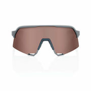100% S3 Glasses - Soft Tact Stone Grey / HiPER Crimson Silver Mirror Lens click to zoom image