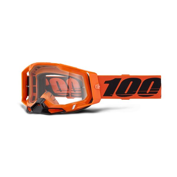 100% Racecraft 2 Goggle Neon Orange / Clear Lens click to zoom image