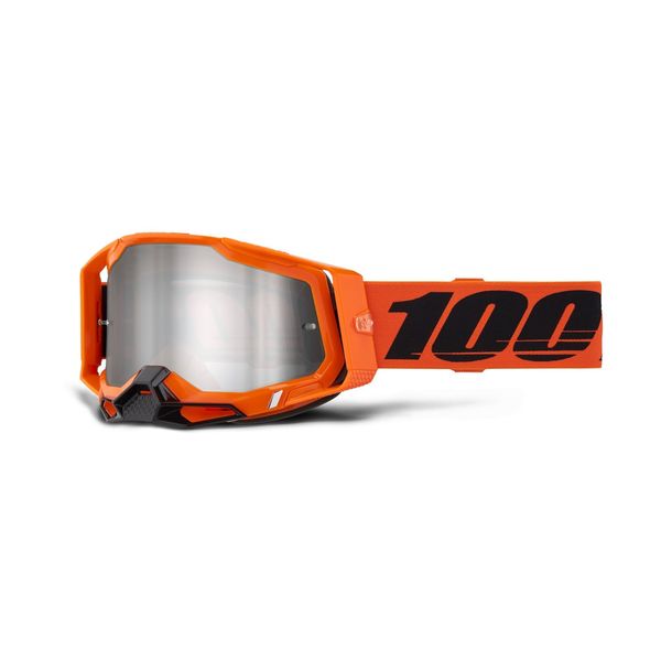 100% Racecraft 2 Goggle Neon Orange / Mirror Silver Flash Lens click to zoom image