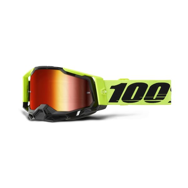 100% Racecraft 2 Goggle Neon Yellow / Mirror Red Lens click to zoom image