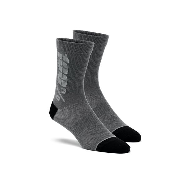 100% RYTHYM Merino Wool Performance Socks Charcoal / Grey click to zoom image