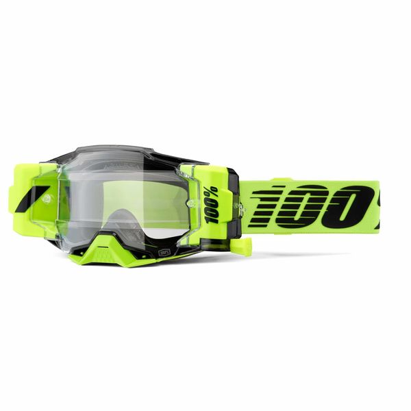 100% Armega Forecast Goggle Neon Yellow / Clear Lens click to zoom image