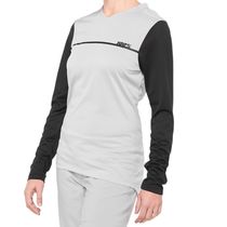 100% Ridecamp Women's Long Sleeve Jersey Grey / Black