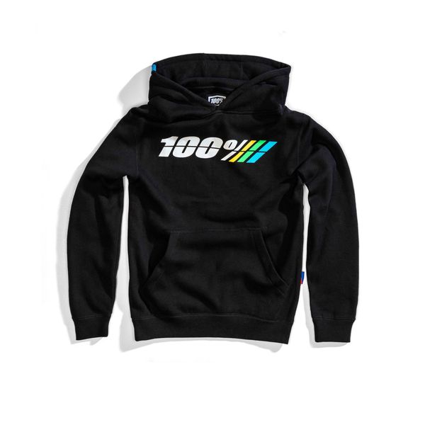 100% Motorrad Youth Pullover Hoodie Black click to zoom image